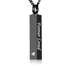 Crystal Cubic Urn Stainless Steel Locket Ashes Pendant Keepsake