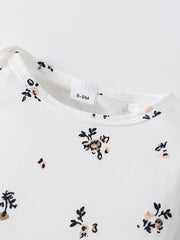 Baby Girls 4pcs Triangle Bodysuits in Ditsy Floral Dot Print