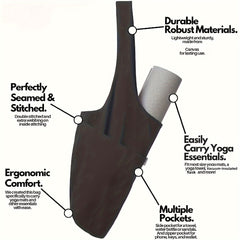 Yoga Mat Storage Bag with Large Side Pocket - Yoga Accessories