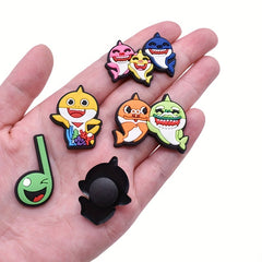 20pcs Funny Shark Shoe Charms For Bubble Slides Sandals PVC Shoe Decorations