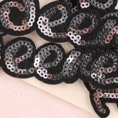 4pcs Sequin Embroidered Letter Applique Patch DIY Iron On Patch