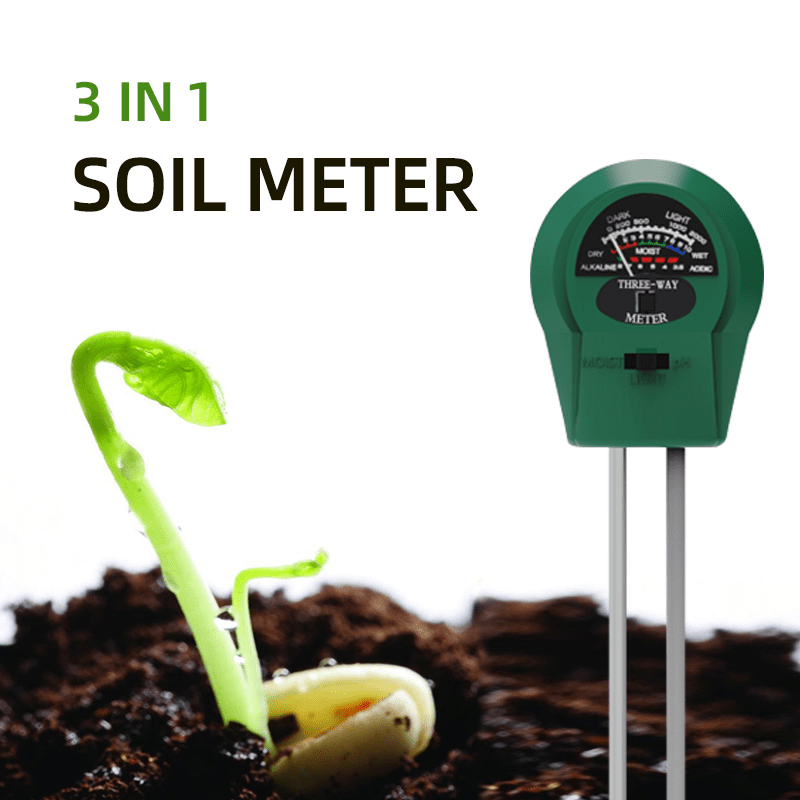 3-in-1 Soil PH Meter for Gardens, Plants, Ponds