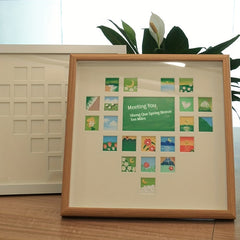 Love Shaped Grid Oil Painting Frame Display Stand DIY Gift