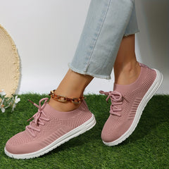 Women's Breathable Mesh Sneakers Casual Lace Up Outdoor Shoes