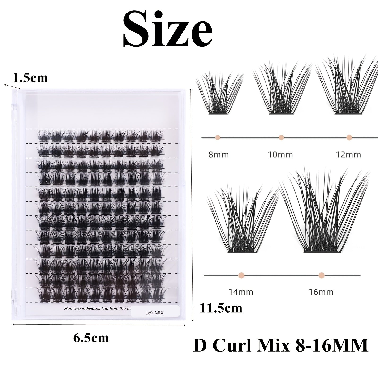 120 Pcs 12 Rows DIY Lash Clusters 40D W Shape D Curling Mixed Length Reusable
