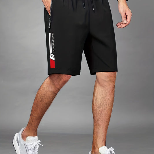Men's Drawstring Sport Shorts with Zipped Pocket
