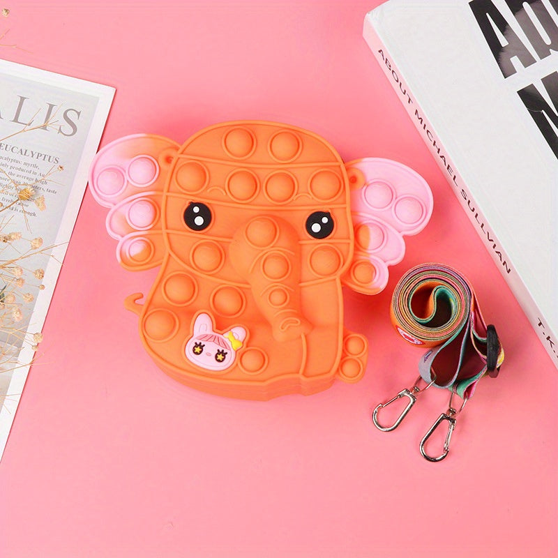 Elephant Silicone Coin Purse Bubble Pinching Crossbody Bag