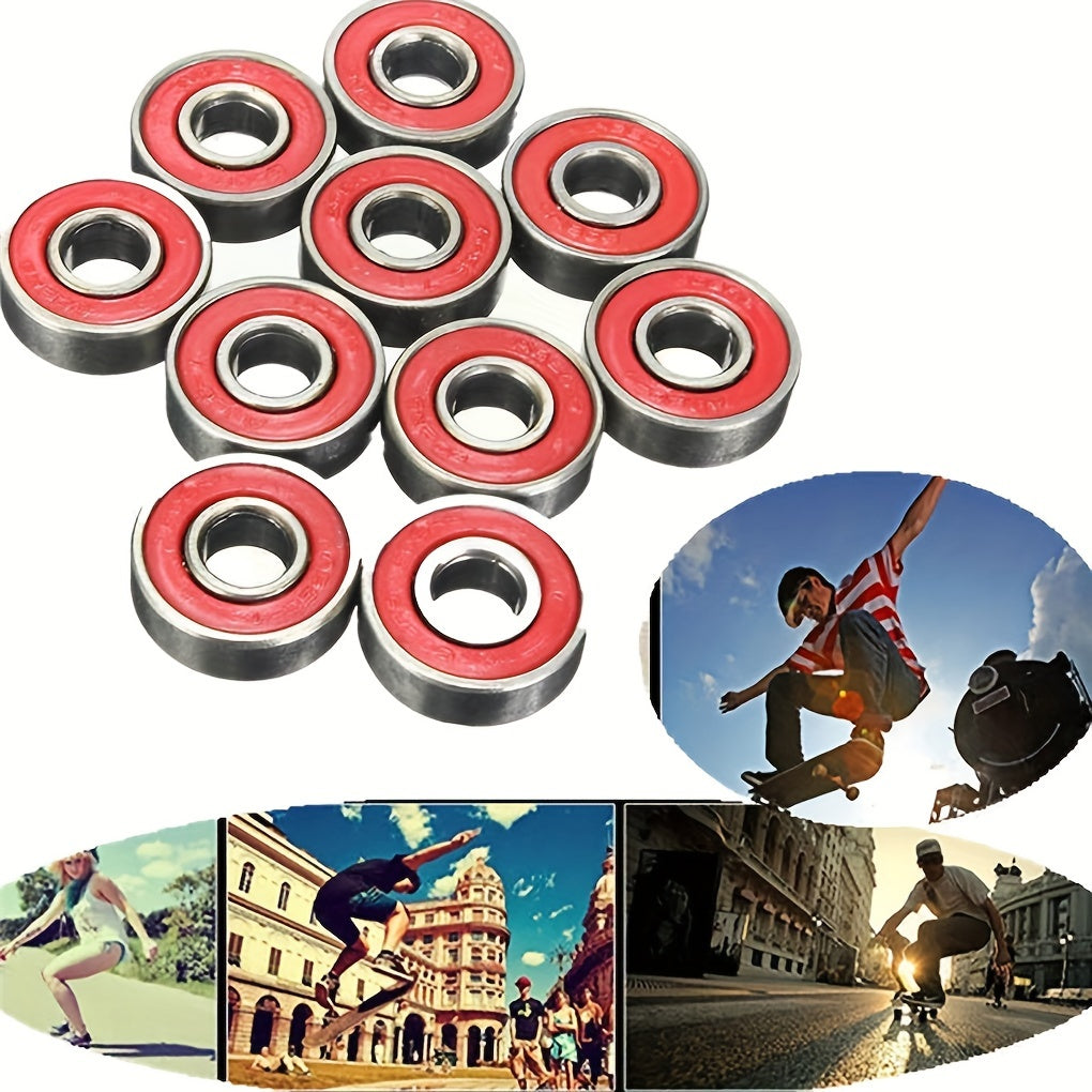 10pcs Skateboard Bearing Wheels Longboard Roller Skate Accessories
