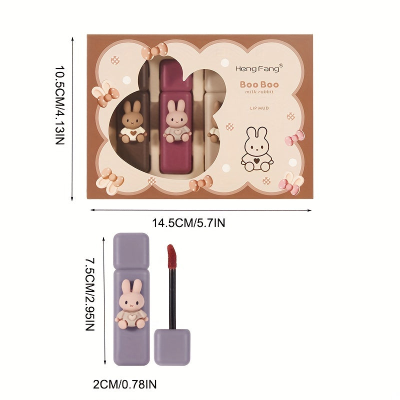 4pcs Velvet Matte Liquid Lipstick Set Long-lasting Lip Mud Makeup