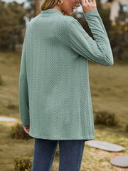 Casual Cardigan Women's Plus Textured Long Sleeve