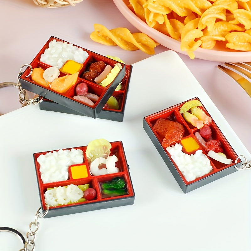 Food Lunch Box Model Pendant Key Chain Car Bag Charm Gift