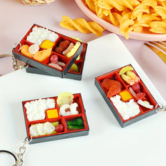 Food Lunch Box Model Pendant Key Chain Car Bag Charm Gift