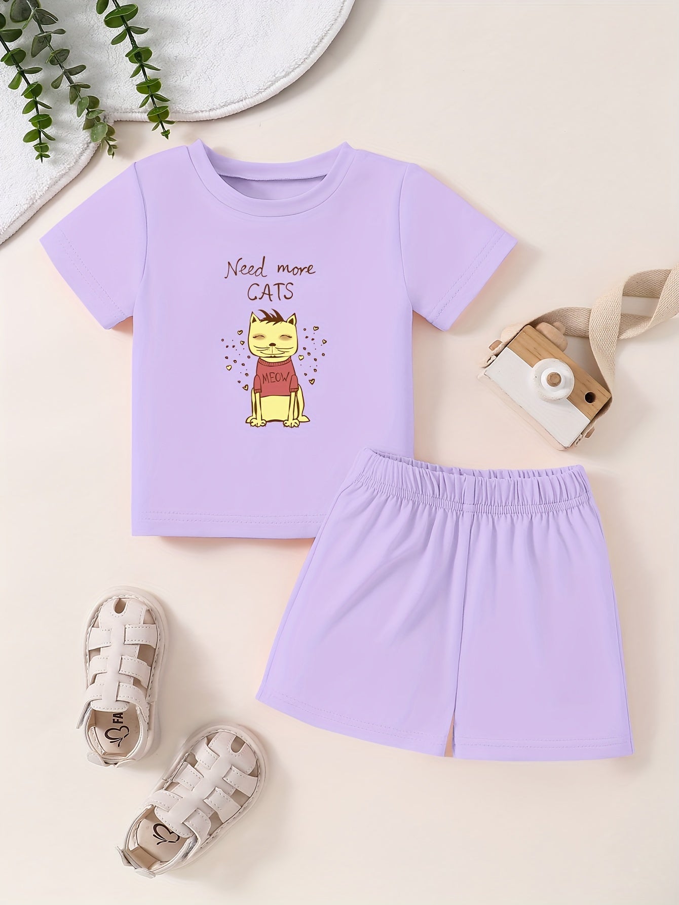 Toddler Kid Cartoon T-shirt & Shorts Set