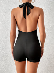 Backless Halter Neck Romper Jumpsuit Sexy Sleeveless