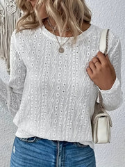 Eyelet Embroidered Long Sleeve Top