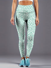 Leopard Print High Waist Yoga Pants Tummy Control Workout Tights