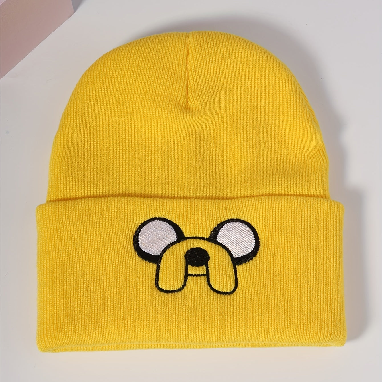 Yellow Dog Cartoon Beanie Unisex Warm Skull Cap Elastic Knit Hat Soft Ski Hats