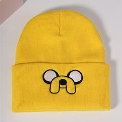 Yellow Dog Cartoon Beanie Unisex Warm Skull Cap Elastic Knit Hat Soft Ski Hats