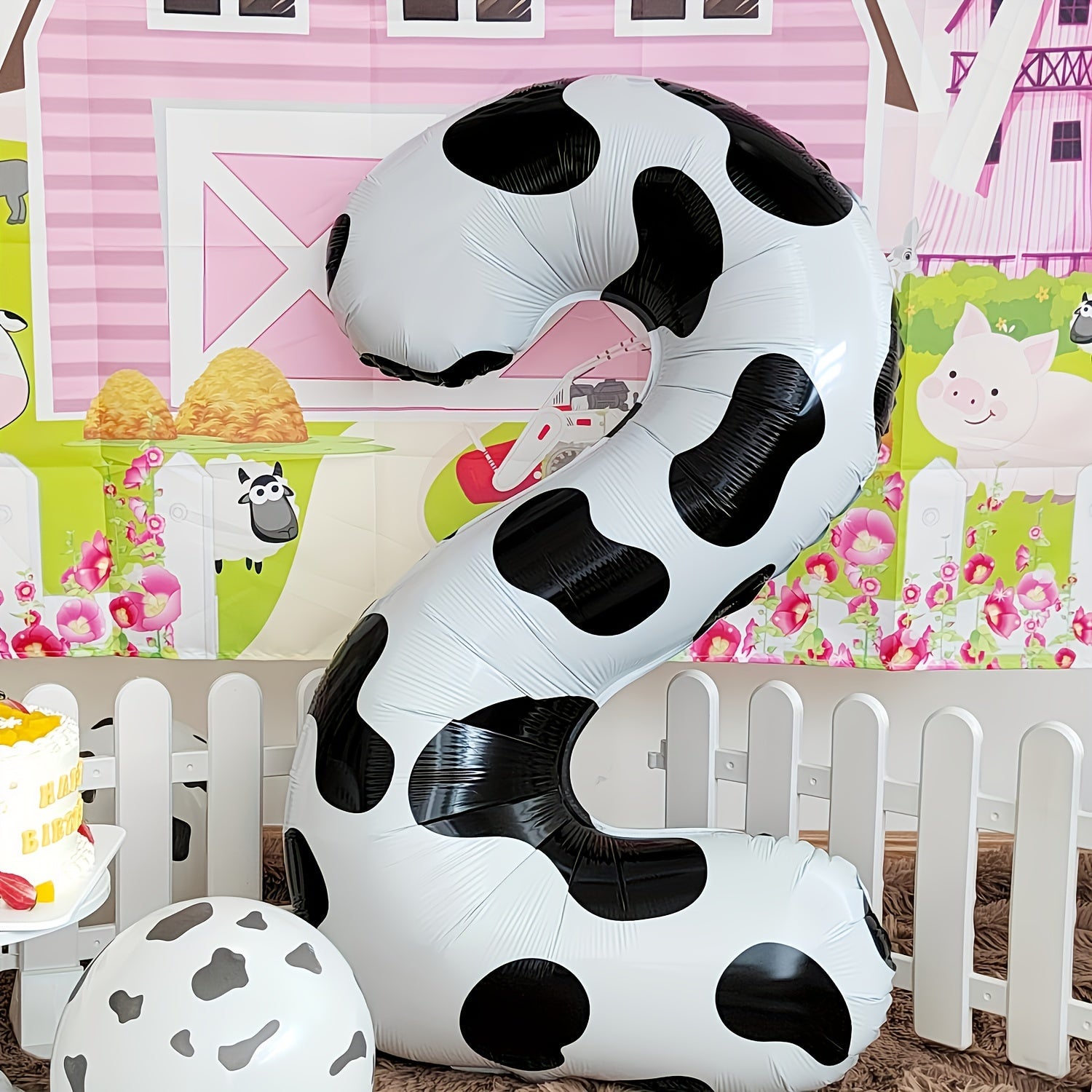 Cow Print Balloon Birthday Decoration Supplies Cowgirl Theme Number Balloon