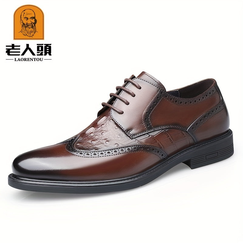LAORENTOU Men's Leather Dress Shoes Lightweight Formal Shoes