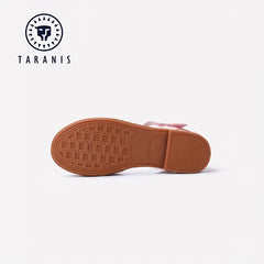 TARANIS Girls Glitter Ankle Strap Sandals With Rhinestone Decor