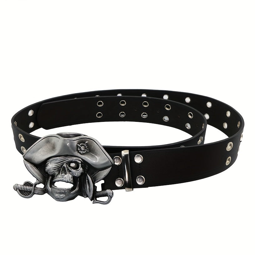 Men's Skull Buckle Punk Nightclub Party Belt