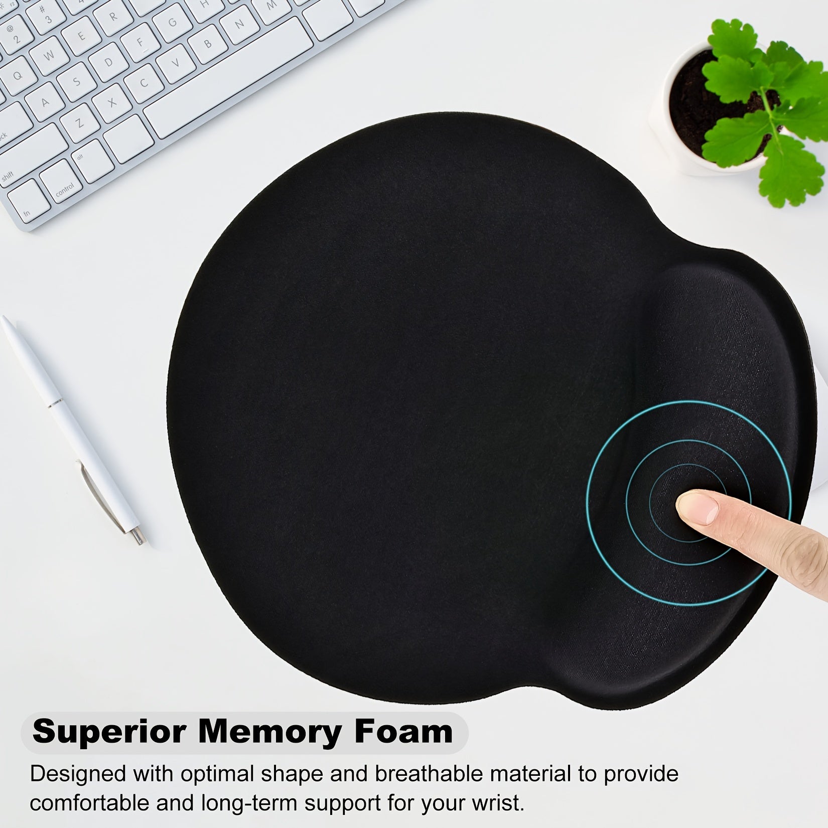 Waterproof Memory Foam Wrist Ergonomic Mouse Pad