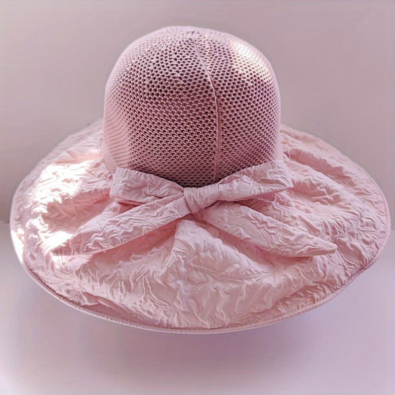 Women's Wide Brim Sun Hat Knitted Bucket Hat