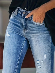 Women's Ripped Holes High Stretch Skinny Jeans