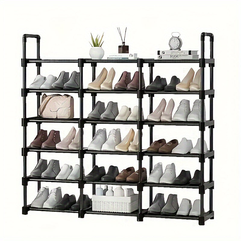 6 Tier Shoe Rack Stackable Expandable Organizer for Home Living Room