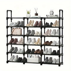 6 Tier Shoe Rack Stackable Expandable Organizer for Home Living Room