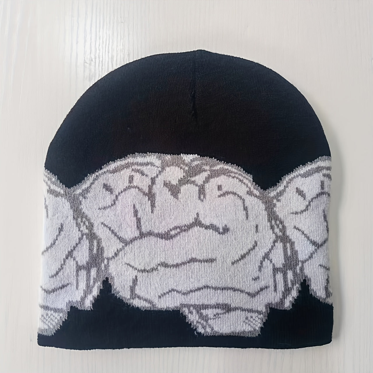 Hip Hop Brain Jacquard Beanies Y2K Candy Block Knit Hat Couple Skull Cap