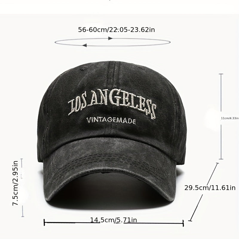 Vintage Hat Washed Baseball Cap Classic Art Embroidery Sunscreen Cap
