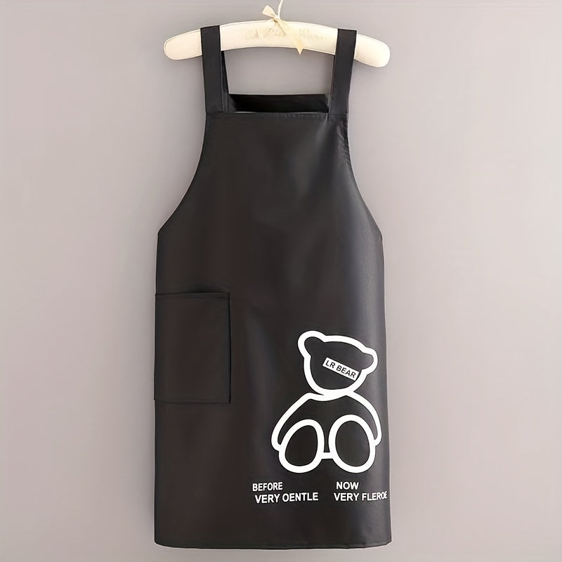 Bear Pattern Apron - Waterproof Chef Apron