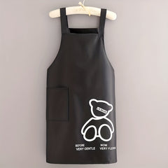 Bear Pattern Apron - Waterproof Chef Apron