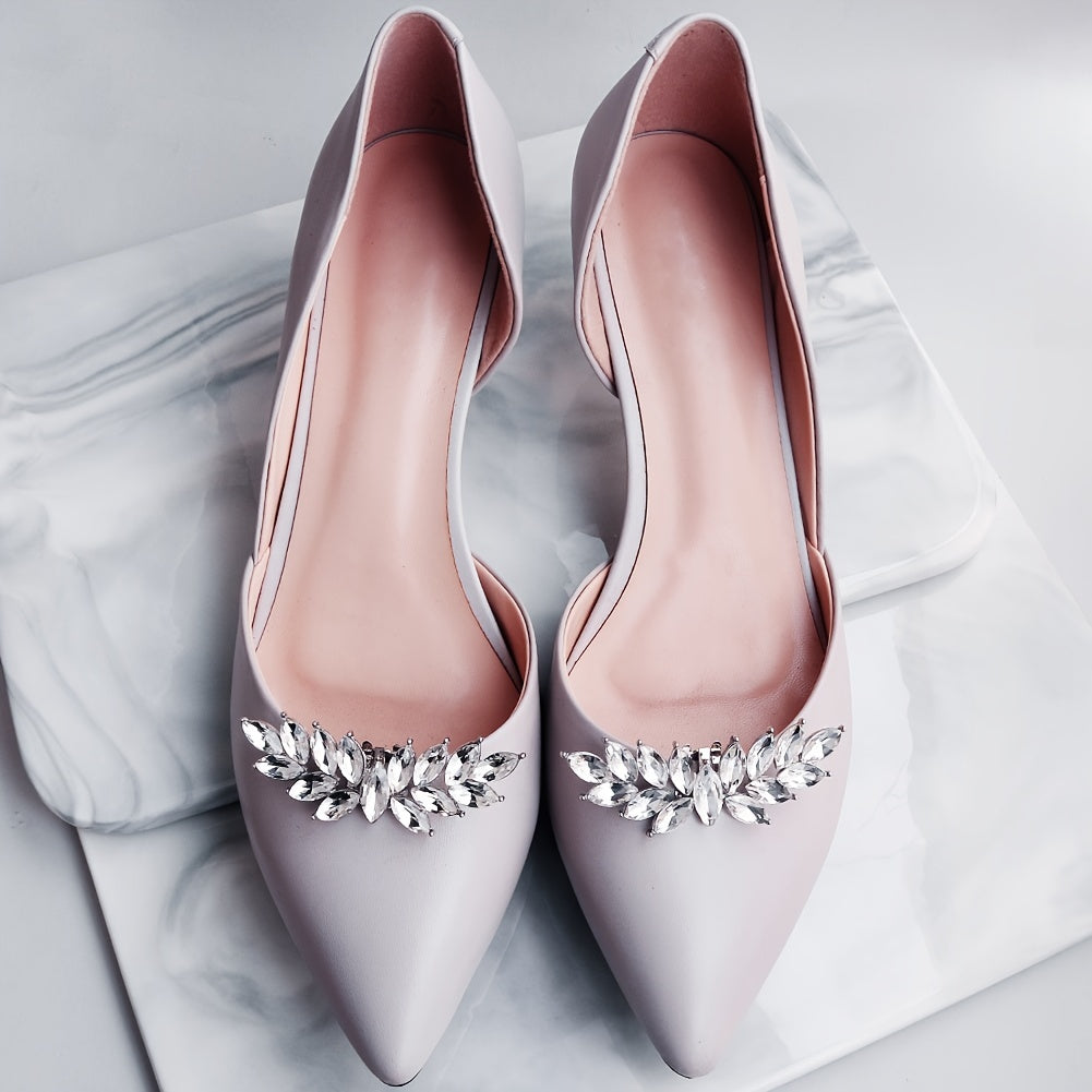 Crystal Rhinestone Shoe Clips DIY Floral Shoe Buckle Wedding Party