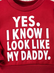 Baby LIKE MY DADDY Print Sweatshirt Autumn Winter Clothes
