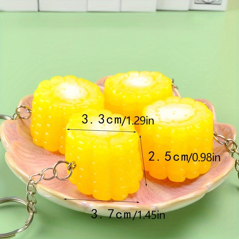 1pc Corn Model Keychain Keyring Bag Purse Charm Pendant
