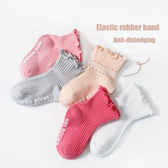 3 Pairs Baby Girls Ruffled Edge Princess Socks