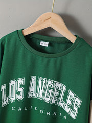 Vintage LA Letter Boys Sweatshirt Crew Neck Top