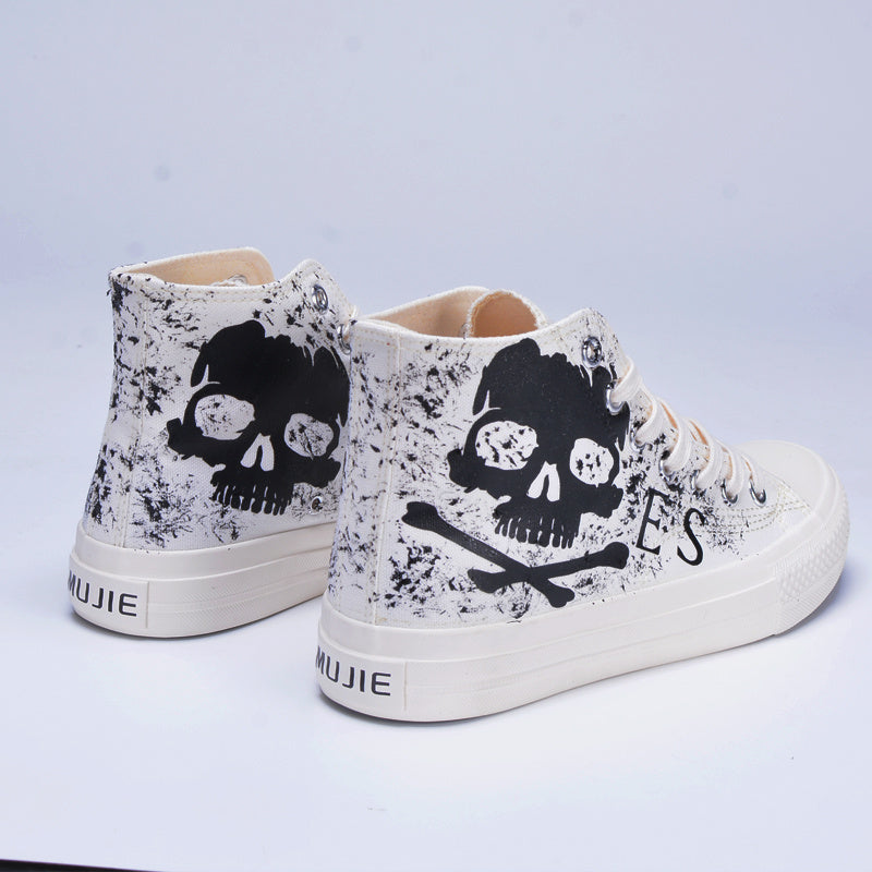 Men's Tide Print High Top Lace Up Canvas Sneakers