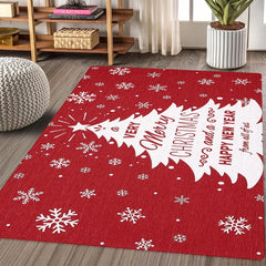 Christmas Tree Printed Floor Mat Merry Christmas Kitchen Rug