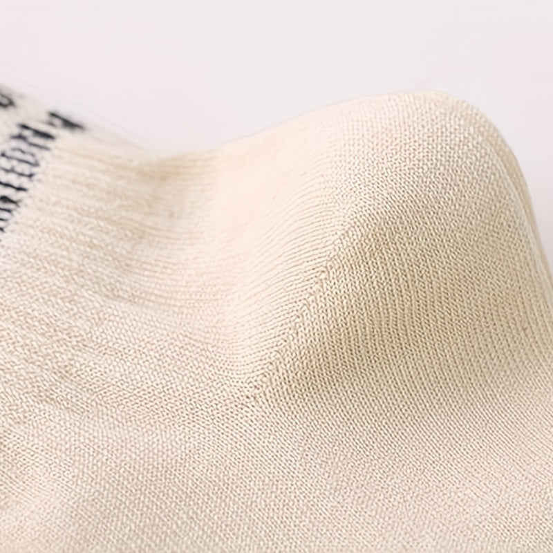 5 Pairs Letter Print Crew Sports Socks Women's Stockings