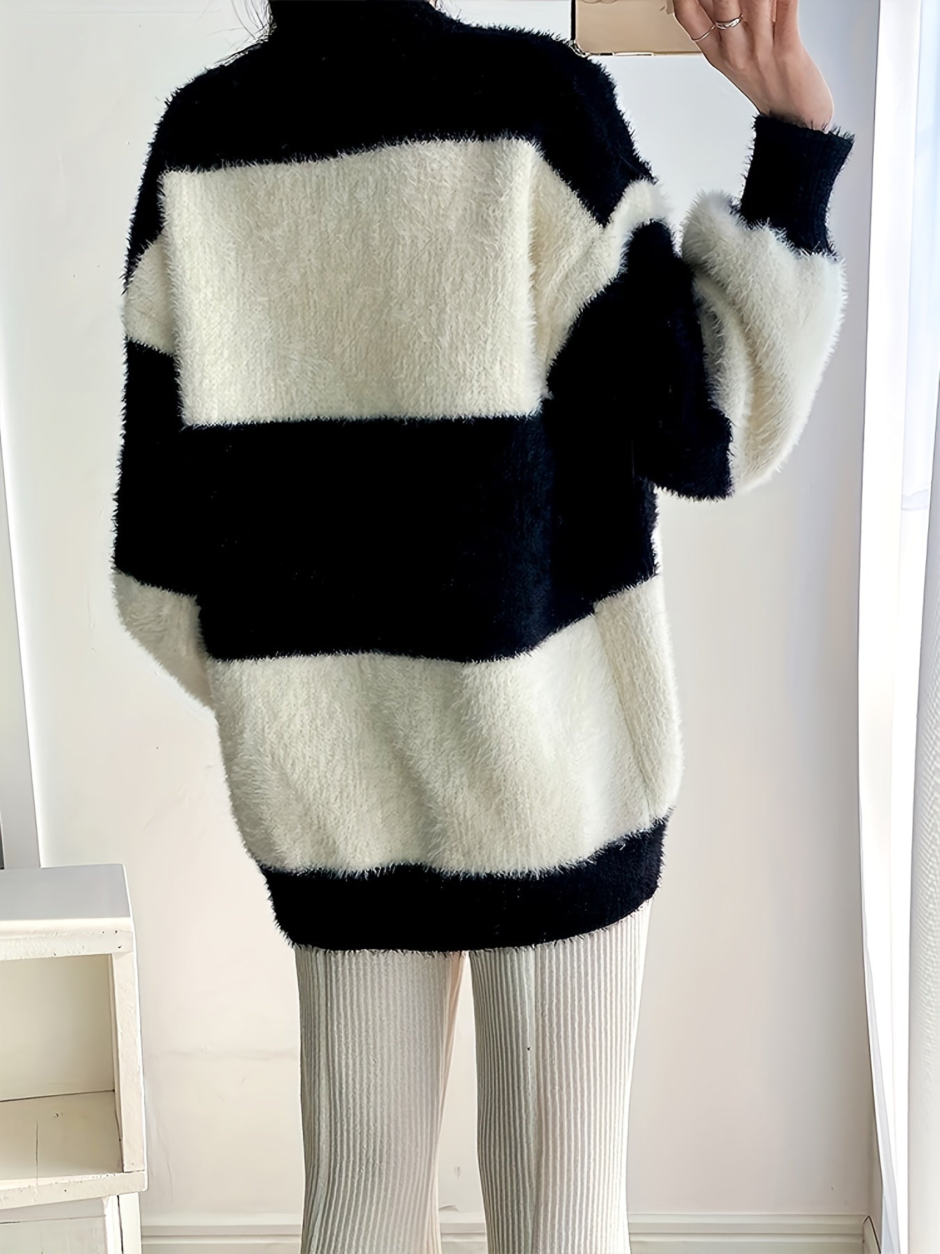 Loose Block Cardigan Long Sleeve for Fall & Winter