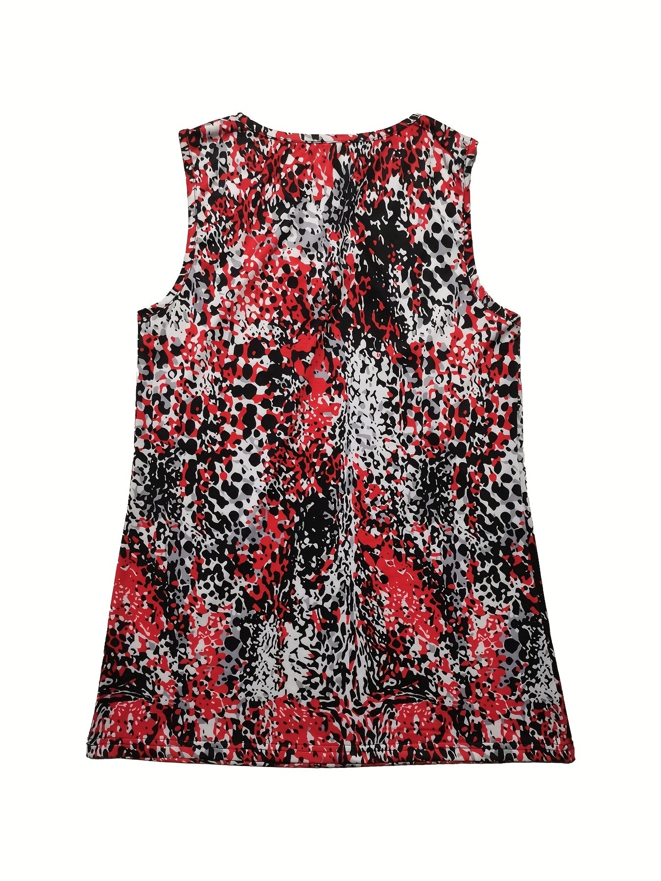 Leopard Print Crew Neck Tank Top Sleeveless Summer Casual Women's Clothing