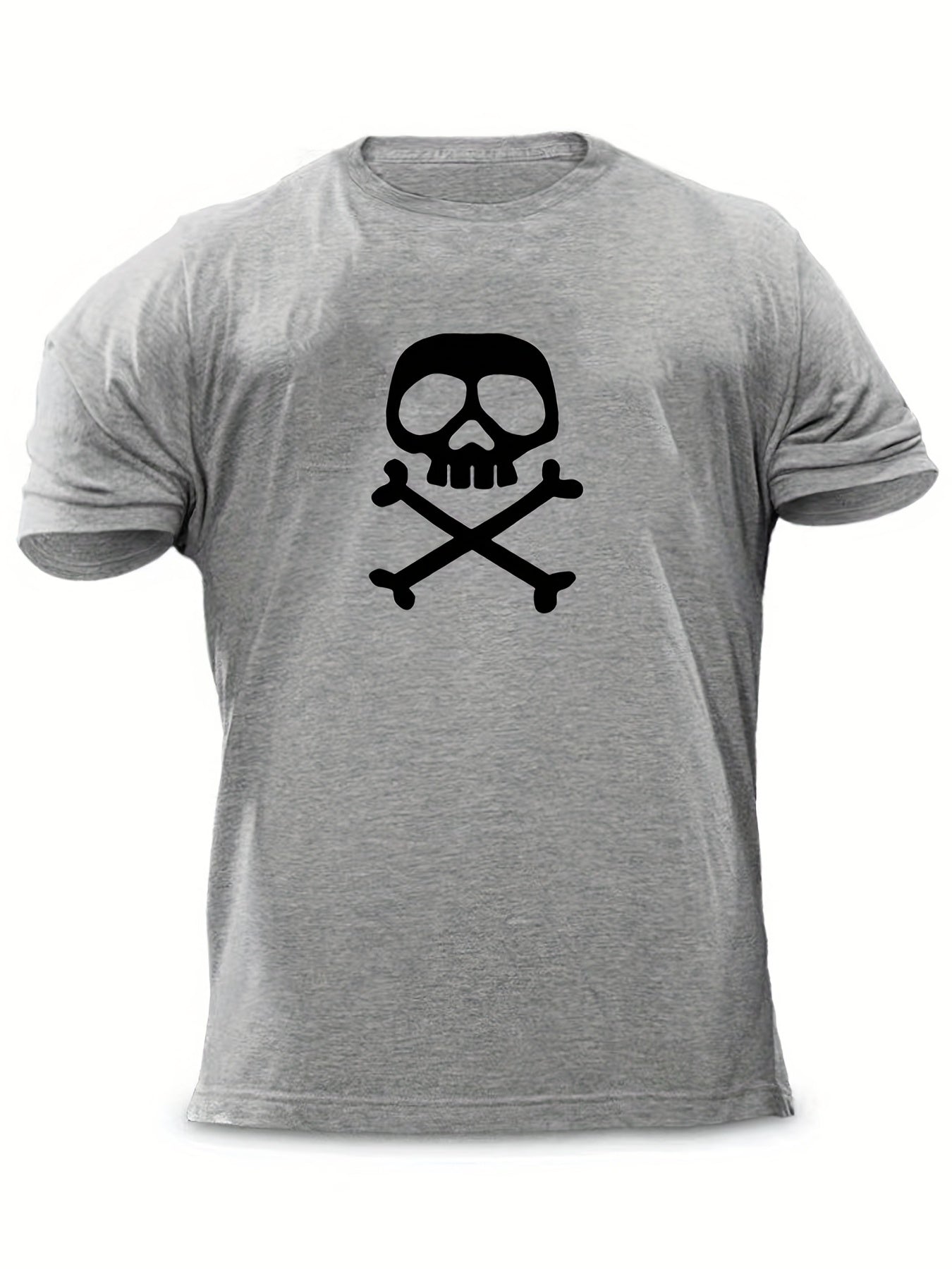Men's Skull Print T Shirt for Summer Outdoor Activities