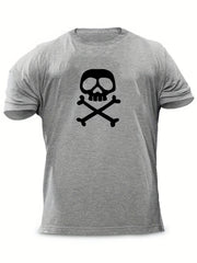 Men's Skull Print T Shirt for Summer Outdoor Activities