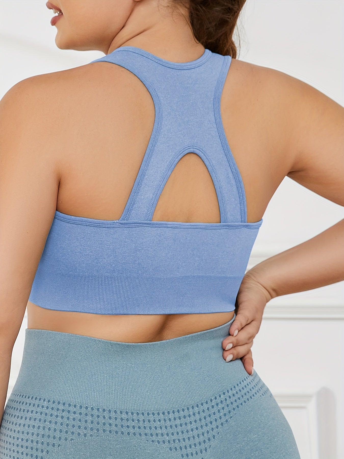 Polka Dot Print Racer Back Sports Bra