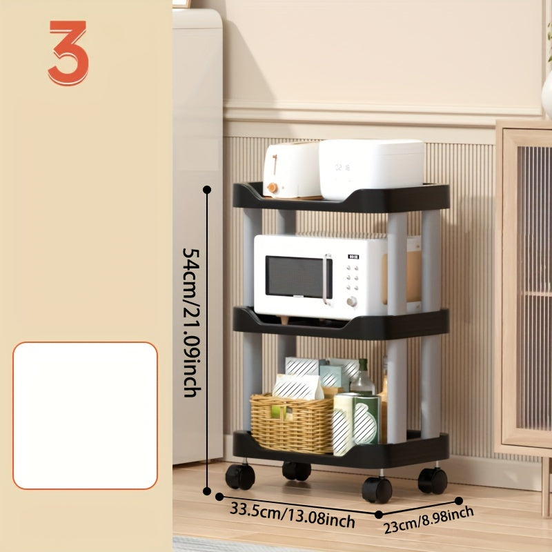 3 4 Tier Utility Cart Rolling Storage Shelves Kitchen Living Room Office