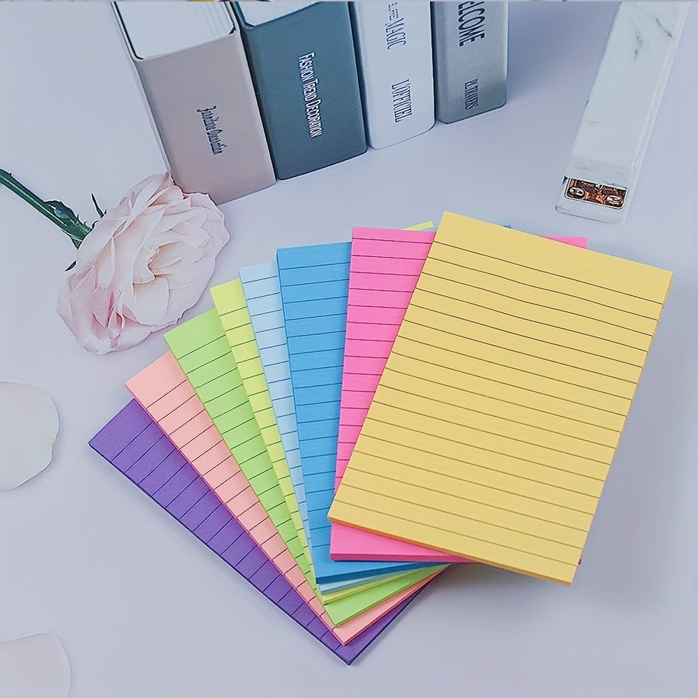 8pcs Lined Sticky Notes Post 8 Colors Self Sticky Notes Pad